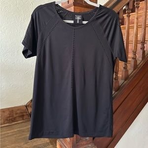 Athleta short sleeve black workout top size XL